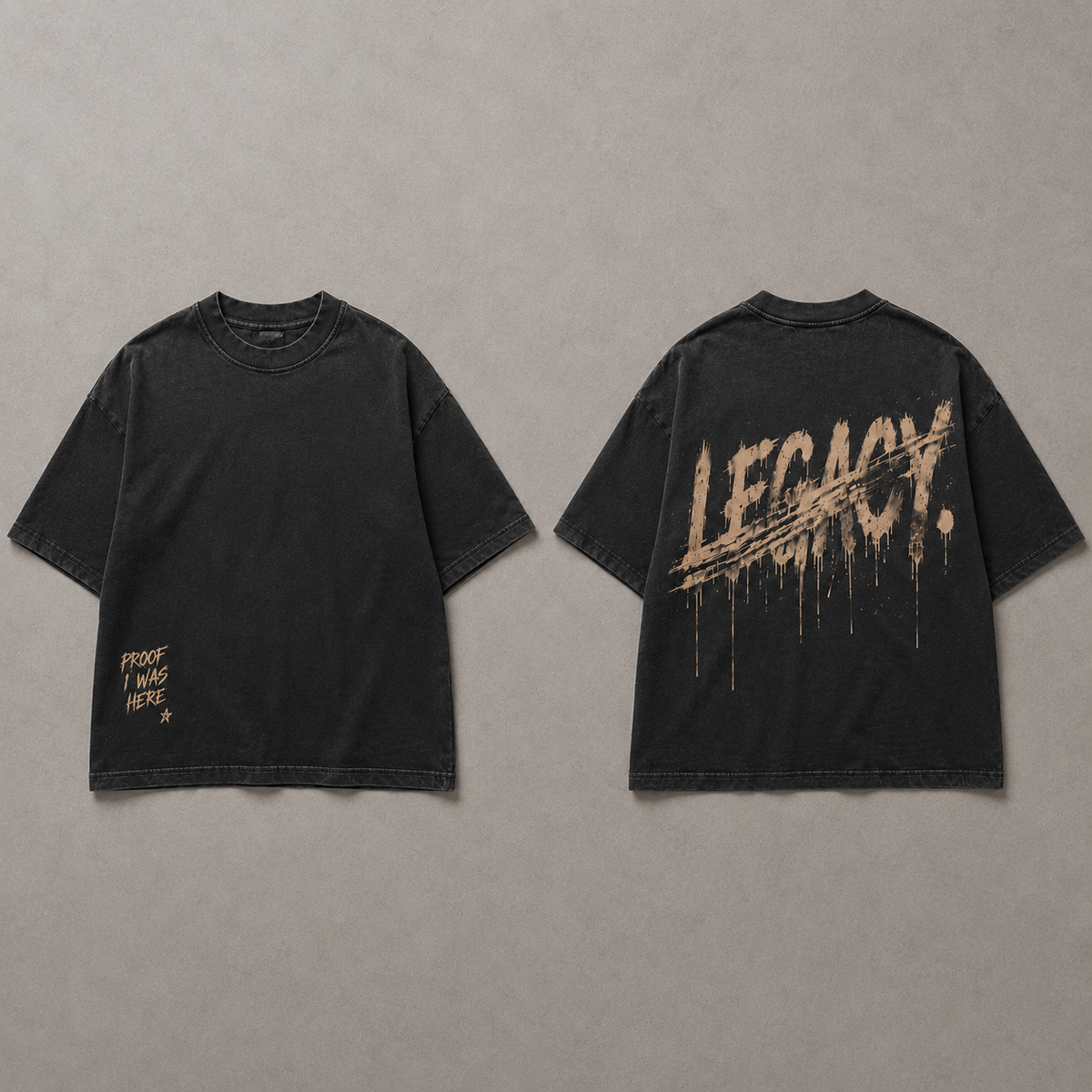 LEGACY “Proof I Was Here” Oversized Tee — Washed Black